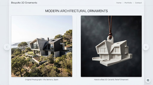 Cottage reference alongside its finished circular relief